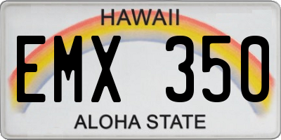 HI license plate EMX350