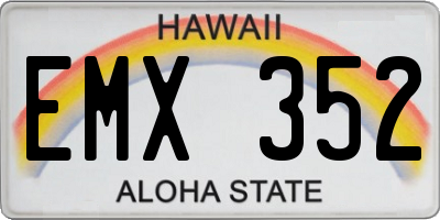 HI license plate EMX352