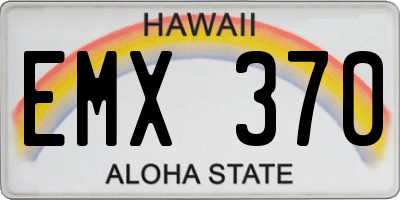 HI license plate EMX370