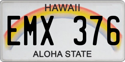 HI license plate EMX376