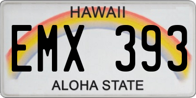 HI license plate EMX393