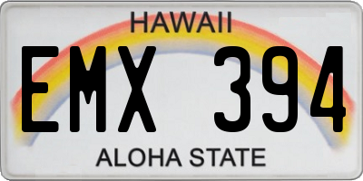 HI license plate EMX394