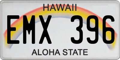 HI license plate EMX396