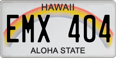 HI license plate EMX404
