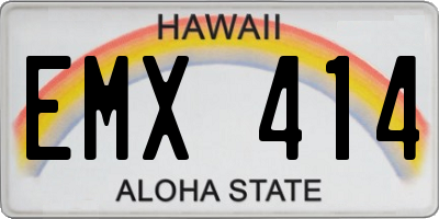 HI license plate EMX414