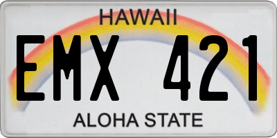 HI license plate EMX421