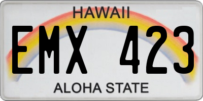 HI license plate EMX423