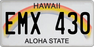 HI license plate EMX430