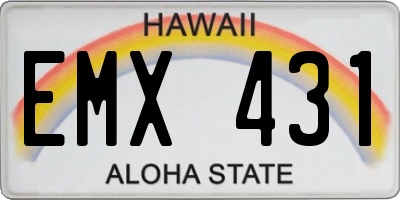 HI license plate EMX431
