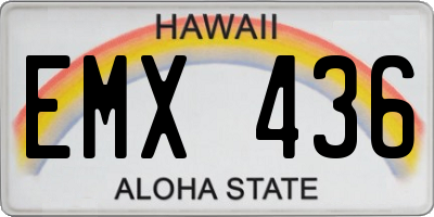HI license plate EMX436