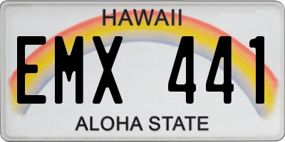 HI license plate EMX441