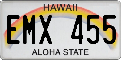 HI license plate EMX455