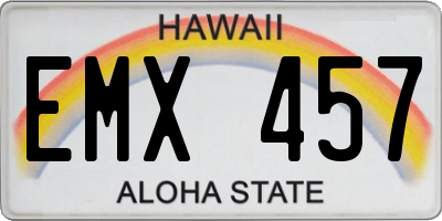 HI license plate EMX457