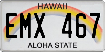 HI license plate EMX467