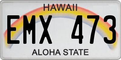 HI license plate EMX473