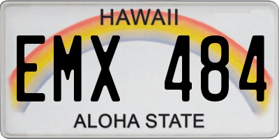 HI license plate EMX484