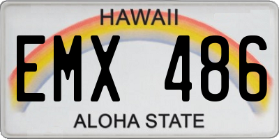 HI license plate EMX486
