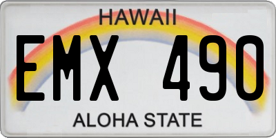 HI license plate EMX490