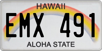 HI license plate EMX491