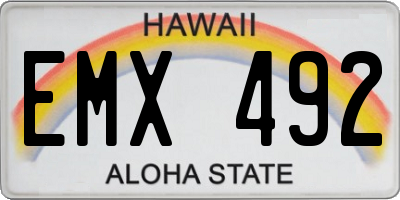 HI license plate EMX492