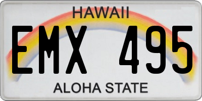 HI license plate EMX495