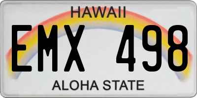 HI license plate EMX498