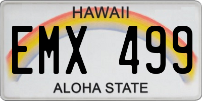HI license plate EMX499