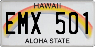 HI license plate EMX501