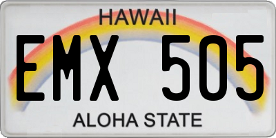 HI license plate EMX505