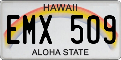 HI license plate EMX509