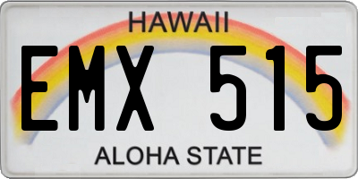 HI license plate EMX515