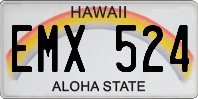 HI license plate EMX524