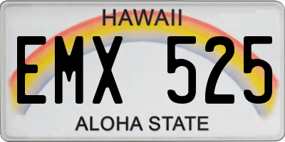 HI license plate EMX525