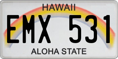 HI license plate EMX531