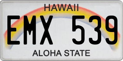 HI license plate EMX539