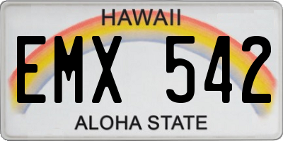 HI license plate EMX542