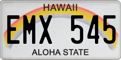 HI license plate EMX545