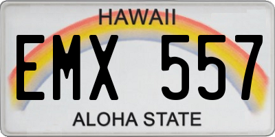 HI license plate EMX557