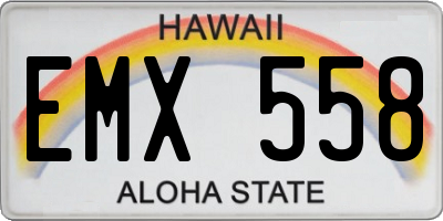 HI license plate EMX558
