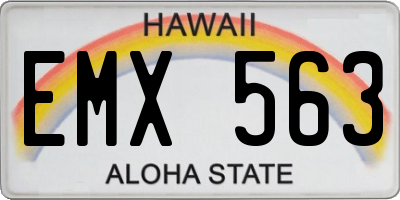 HI license plate EMX563