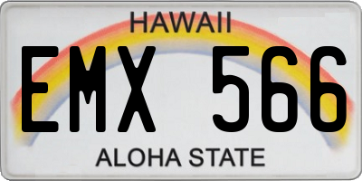 HI license plate EMX566