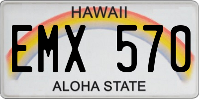 HI license plate EMX570