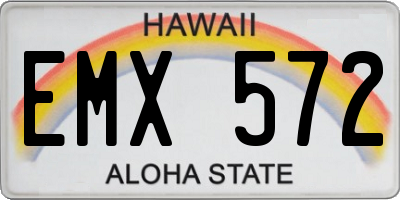 HI license plate EMX572