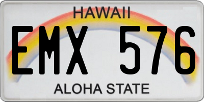 HI license plate EMX576