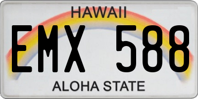 HI license plate EMX588