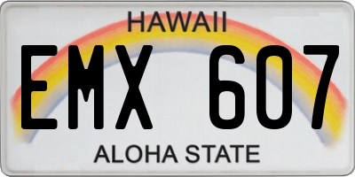 HI license plate EMX607