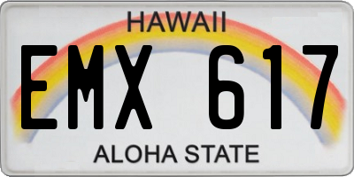 HI license plate EMX617