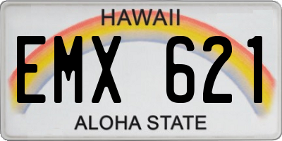 HI license plate EMX621