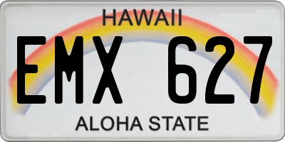 HI license plate EMX627