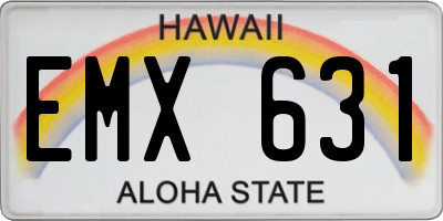 HI license plate EMX631